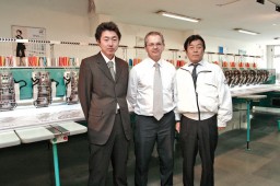 (L-R) Chikashi Nagasaki, Sales Dept.; Robert Jedrek, GM; and Masamichi Sato, Manager, Sales Dept. from Tajima Industries Limited