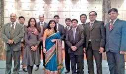 Team SGS India led by Monika Sharma, Head - Softlines & Food ( CTS); Head - Corporate Sustainability (centre ) at the seminar