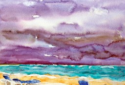 Watercolour effect achieved through digital colour transfer technique