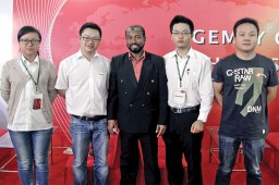 Victor Xu, South Asia Sales Manager – International Trade Department, Gemsy (2nd from left) and Sardar Elias Hossain, Managing Director, Three Star Trading (3rd from left) with their team