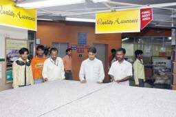 Quality team minutely checking fabic at Orient Craft Home Division