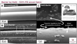 SEM photography of the micro structure on fabrics, provided by HeiQ