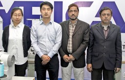 (L - R) Nancy Zhang, Business Manager, Typical; Jacky Wang, Dept. Manager, Typical; Saiful Islam, Managing Director, South East Exim; and Mohd. Shahjahan, Director, South East Exim