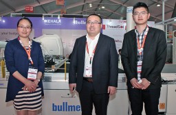 Team Bullmer – (L to R) Ivy Wang, Sales Manager; Haitao, General Manager; and Eric, Sales Representative