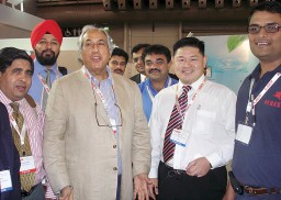 John Tan and Abhilesh Gupta from Pegasus with Virendra Uppal of Richa Exports