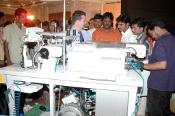 Guest having a closer look at the new machine