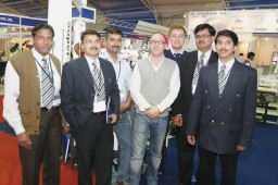 Enrico Guerreschi (centre), Sales Director, VI.BE.MAC and Simone Bianchi, Sales Manager, VI.BE.MAC (third from the right) with their technical team