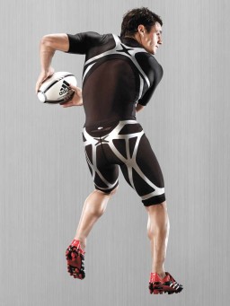 Rugby star Dan Carter wears the adidas TechFit suit
