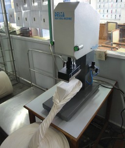 Fabric being tested in an in-house lab of a factory