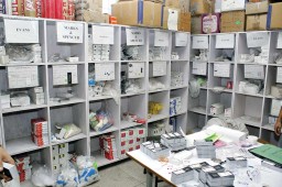 The accessory store of Radnik where all accessories and trims are sorted and placed in specific areas created as per individual buyer’s orders