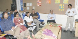 Prof. Prabir Jana of NIFT giving demo of the RFID developed by the institute with the help of Avaana