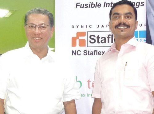 Ernest V Raj, Managing Director, NC Staflex Co. Pte Ltd. with Dayananda CK, Proprietor, Textilines – Staflex Interlinings India Distributor