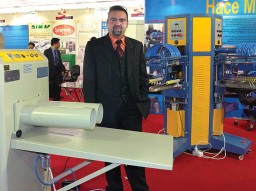 Sameer Kukreja, Samtech with the Chinese made GJN reversing trouser machine