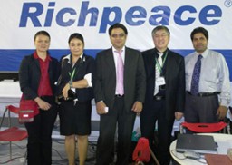 Joy Tian, Sales Manager (second from left), Vishal Sher, CEO, Studio Next Inc., Aaron Lee, CEO, Richpeace, Kevin Crasto, Product Manager, Imperial