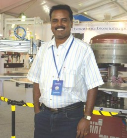 Mohan Anand, Cheran with Sprint Rover their new automatic textile printing machine