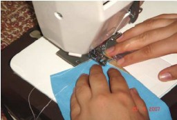 Sewing a dart using template