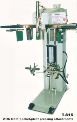 With front pocket/pleat pressing attachments