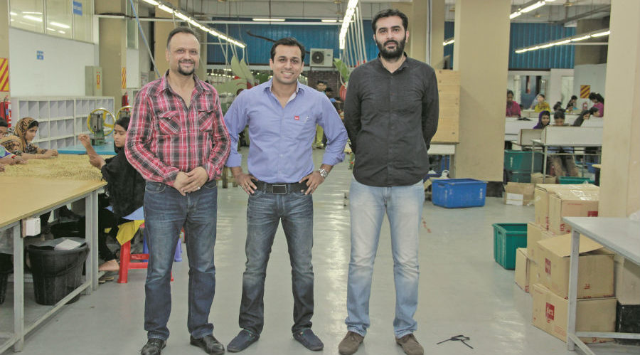 Yavuz Yildiz, Plant Manager with Kapil Kumra and Nitish Bassi, Production Manager at the shop floo