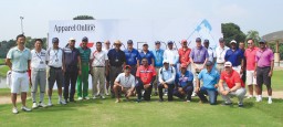 Group ‘A’ poses before the morning tee-off, marking the beginning of the event