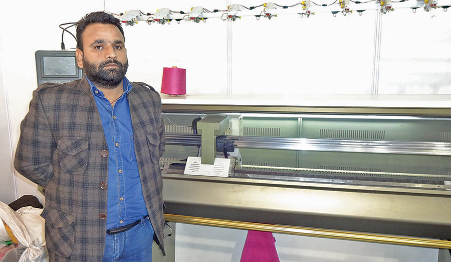 Harish Daffu of Omex Mechanical Works was proud to present indigenous flat knitting machines comparable to their Chinese counterparts