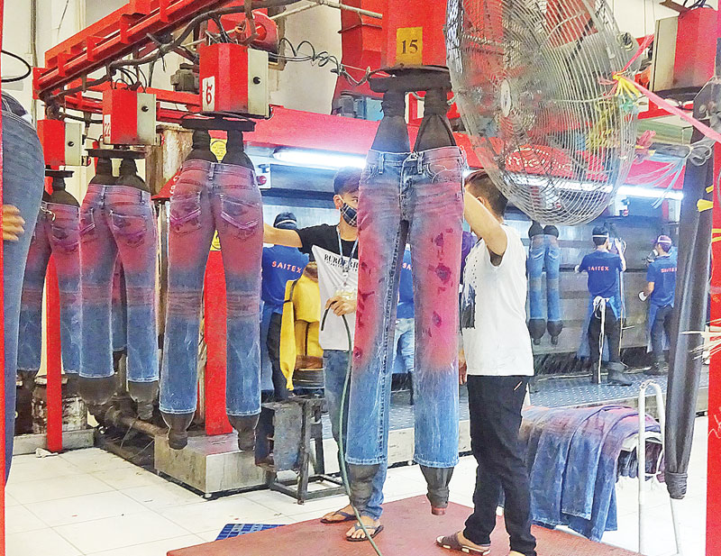 The PP spray region: Next year onwards, Sai-Tex will start using an indigenously developed eco-friendly alternative to PP spray for G-Star products