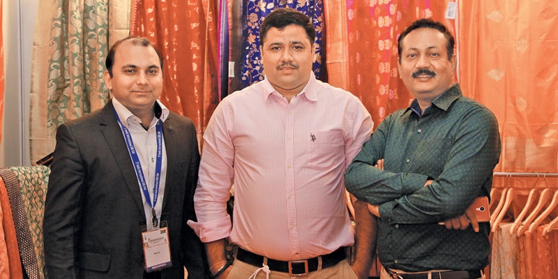 (L-R) Vivek Saran Mathur, Head – Retail Channel; Sandeep Bhandula, Purchase Manager; and Mohd. Shahid all from S&D (Shah Narayan Das & Co.), at their booth