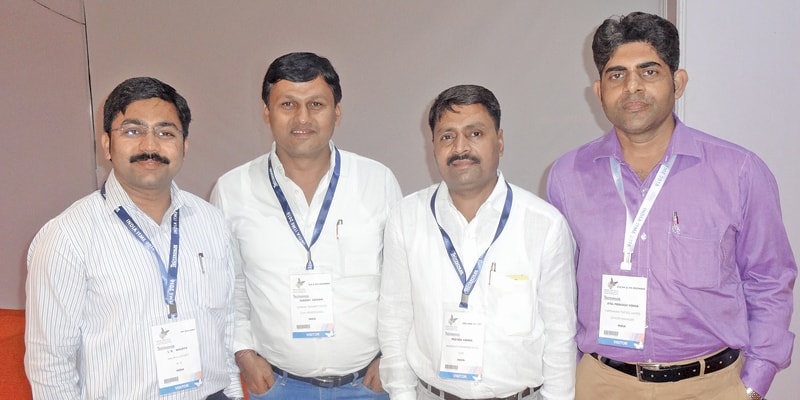 Team from Ludhiana (L-R) – LB Maurya of Maurya Exports; Subodh Sachan, GM (Processing), Supreme Tex Mart Ltd; Prateek Verma, GM, Bhagwati Cotton & Spinning Mills; and Atul P. Verma, Senior Manager – Dye House & HTC, Vardhman Spinning & General Mills