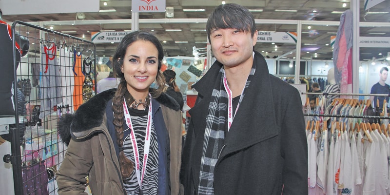 Afaf Seyam, Designer (L) and Hiroya Kniuta, Marketing & Key Account Coordinator, RUYI, New York,