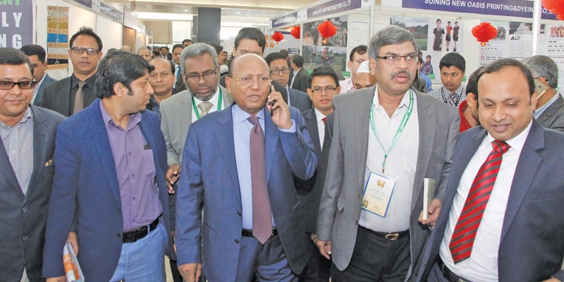 Bangladesh Commerce Minister Tofail Ahmed (centre) along with other dignitaries at the event