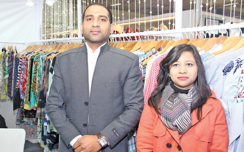 Saurav Roy (L) Merchandiser and Deepika Agarwal, Fashion Designer of the Impex V, Delhi
