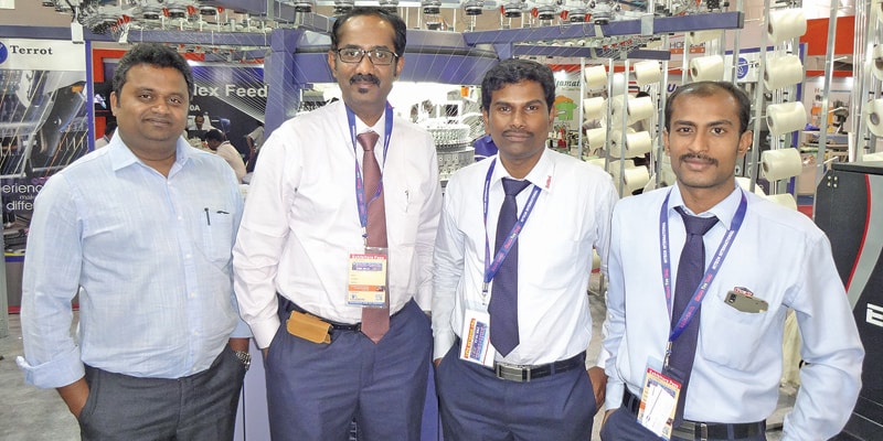 KM Nizar Ali (second from left), Business Head – Post Spinning Textile Machinery Division, Voltas Limited with his team
