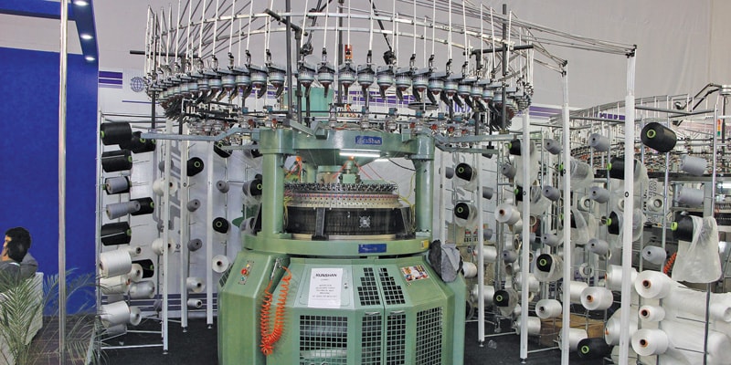 Circular knitting machines displayed by Narinder International at GMMSA Expo India