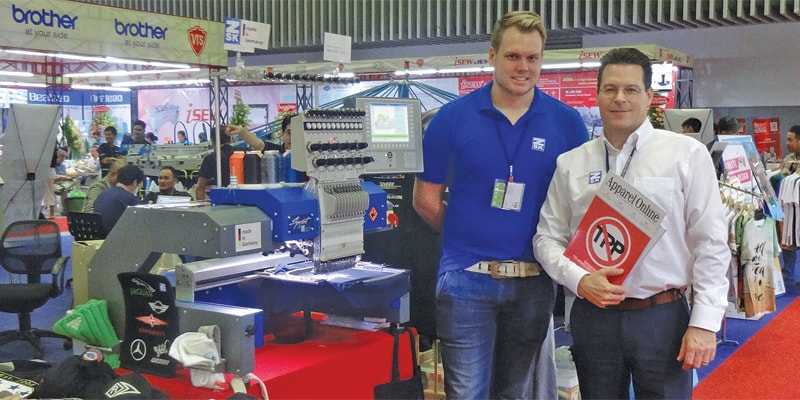 Frank Giessmann, ZSK Sales Director Asia (R), with his colleague