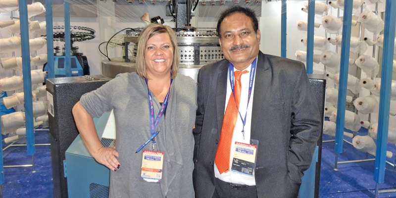 Mary Kate Moody (L), VP – International Sales, Vanguard and Yogesh Agrawal, Director, Knitrite (Indian representative of Vanguard Pailung)