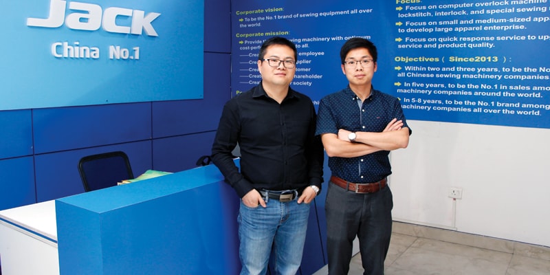 Jerry Yu (L), Director – South Asia with Bill Chen, Regional Manager – South Asia, Jack Sewing Machine
