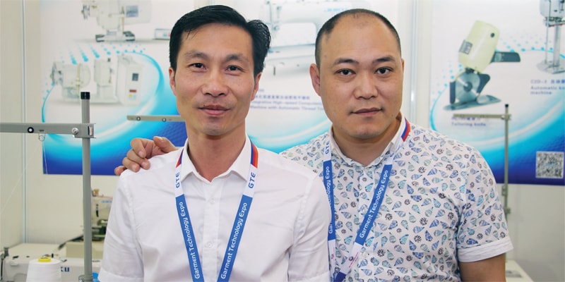 Juku (L), Director, Juku Sewing Machinery with Chen Jin Jiang of Wenzhou Zhongzu Electronic Technology