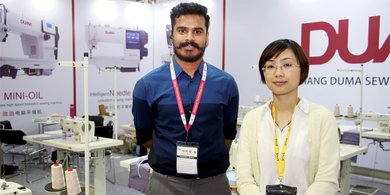 Shanmuganathan (L), Partner, Wellknown Syndicate with Helen, Vice General Manager, Duma Sewing Machines