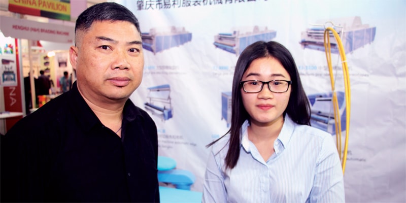 Guofu Ruan (L), General Manager with David Fish, Manager, Dxing Sewing Machine participated at GTE for the first time